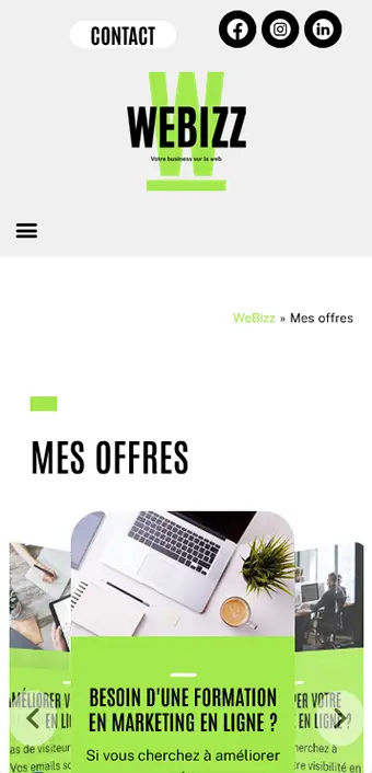 responsive version webizz page